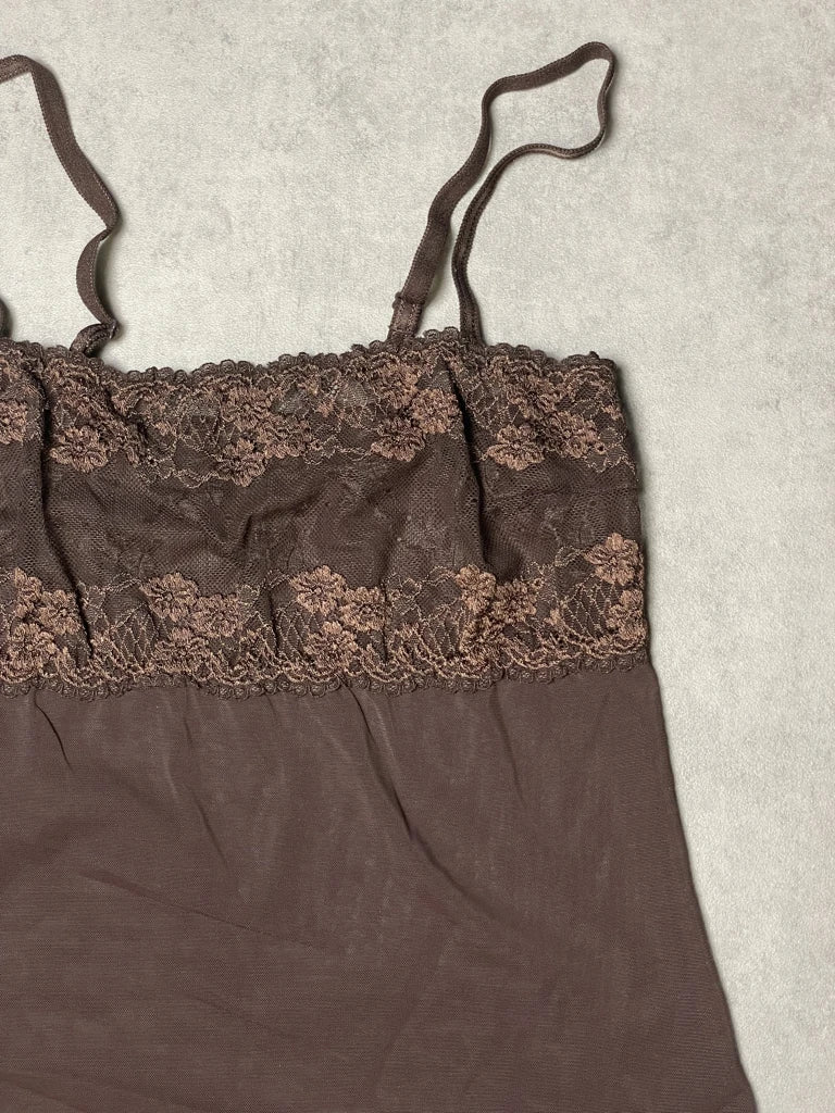 detail view, Seethrough Tank Top, vintage Y2K second hand piece, image 4