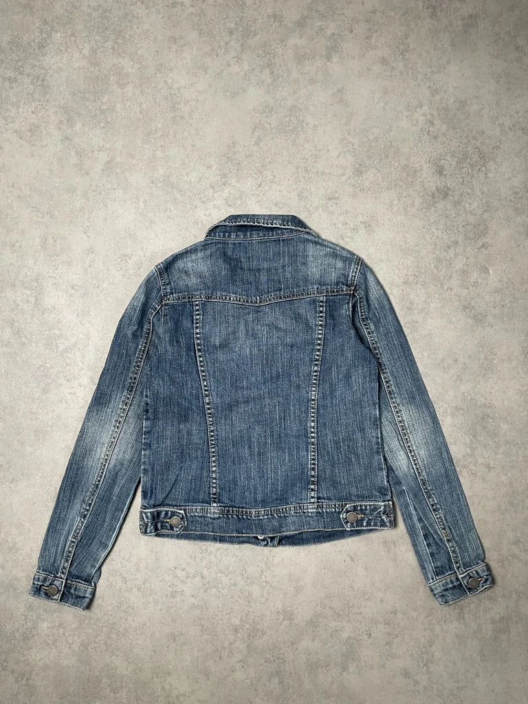 detail view, Benetton Jeans Jacket, vintage Y2K second hand piece, image 5