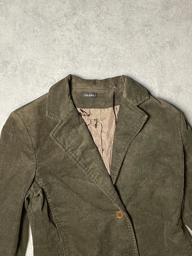 detail view, Phard Brown Blazer, vintage Y2K second hand piece