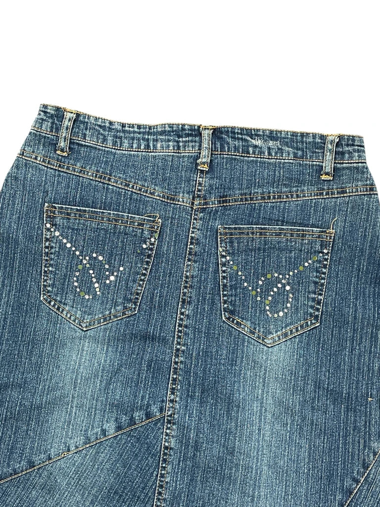 detail view, Sweet Blues Blue Denim Skirt, vintage Y2K second hand piece, image 4