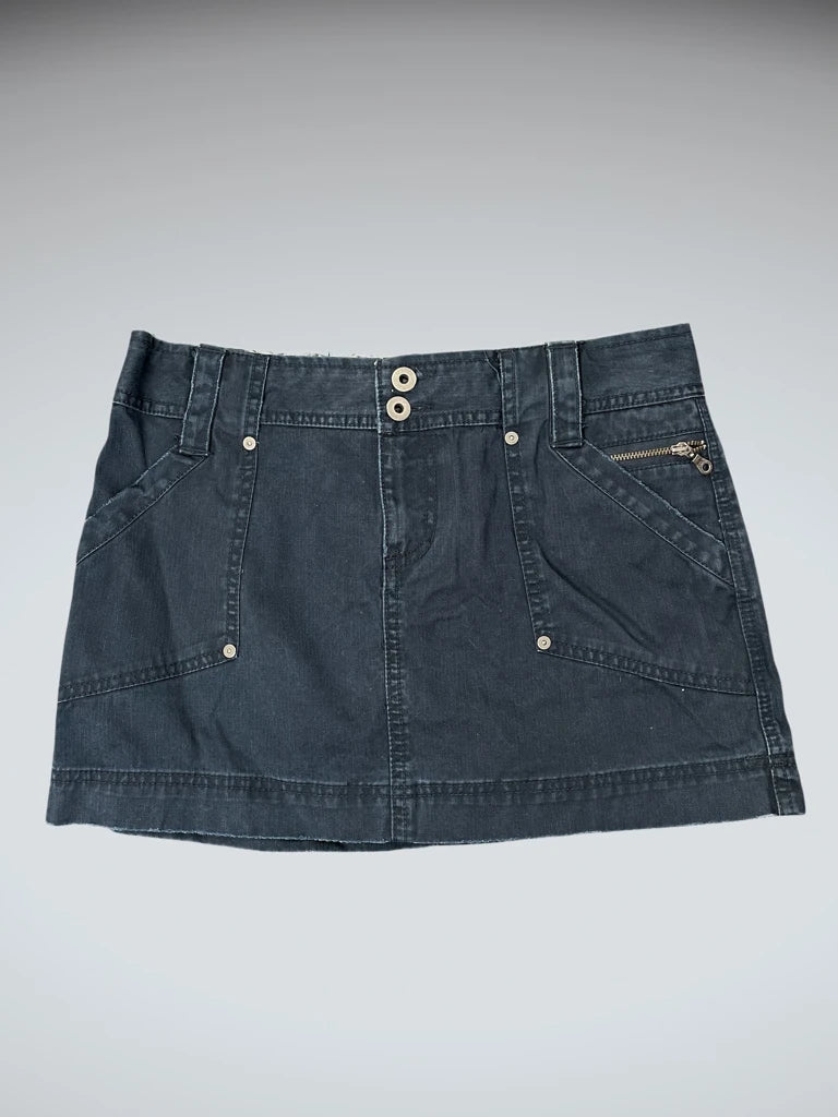 front view, Old Navy Navy Blue Zip Detail Skirt, vintage Y2K second hand piece