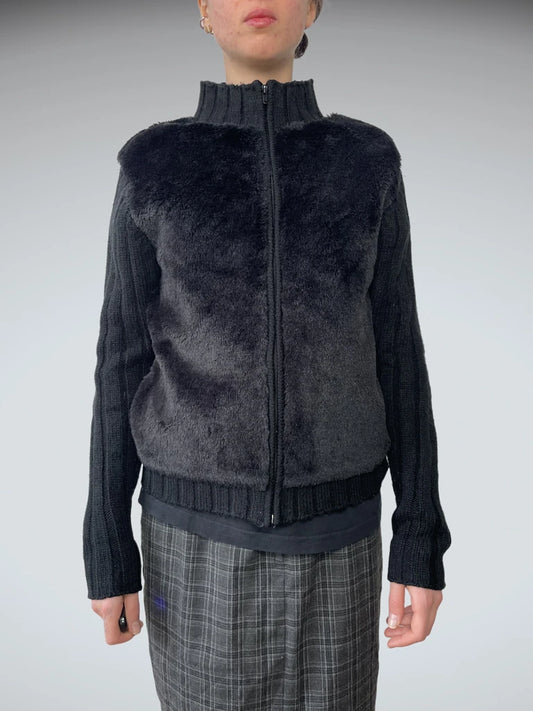 front view, Valenti Fur Jumper, vintage Y2K second hand piece
