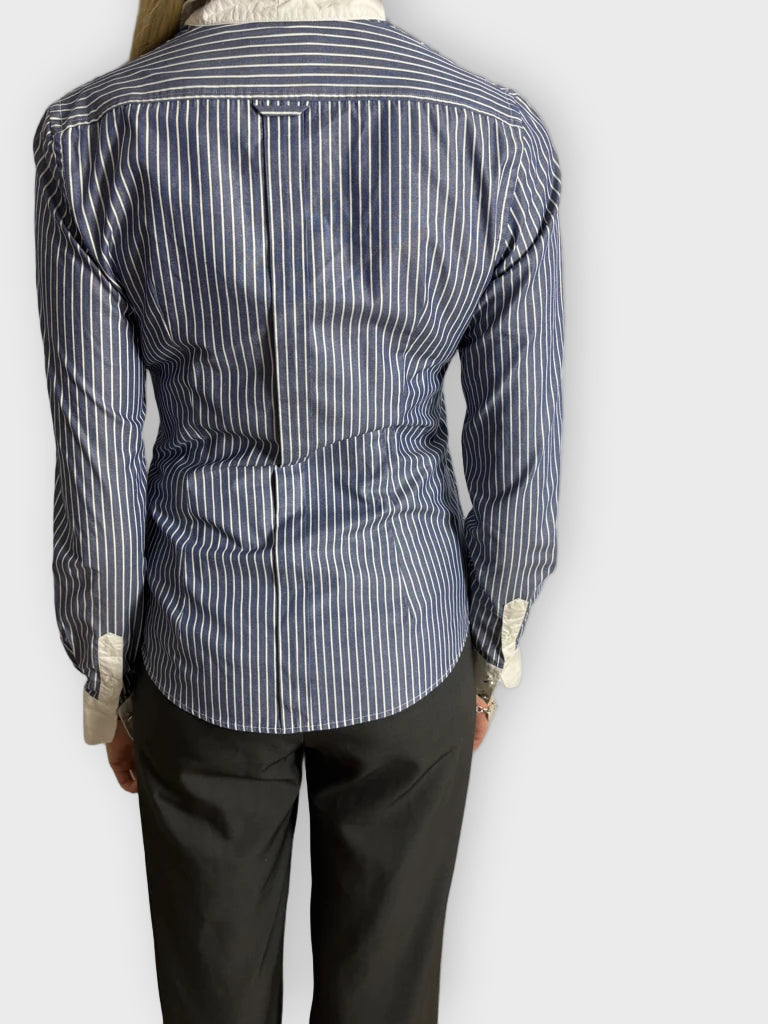 back view, Dolce & Gabbana Y2K Navy Blue Button-Up Top, vintage Y2K second hand piece