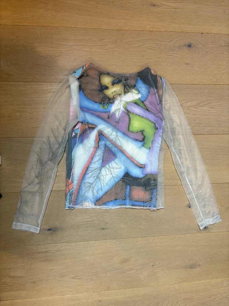 detail view, NYK Y2K Multicolor Statement Top, vintage Y2K second hand piece, image 5