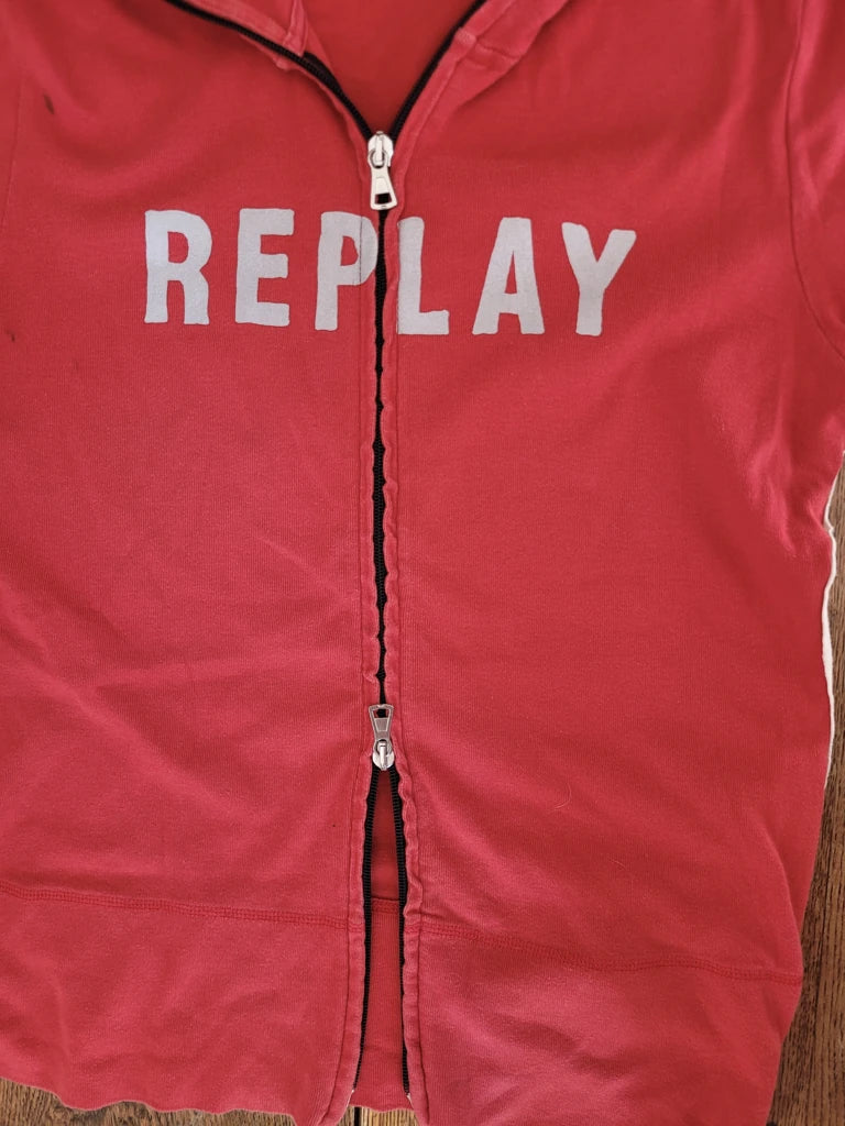 detail view, Replay Short-Sleeved Sporty Top, vintage Y2K second hand piece