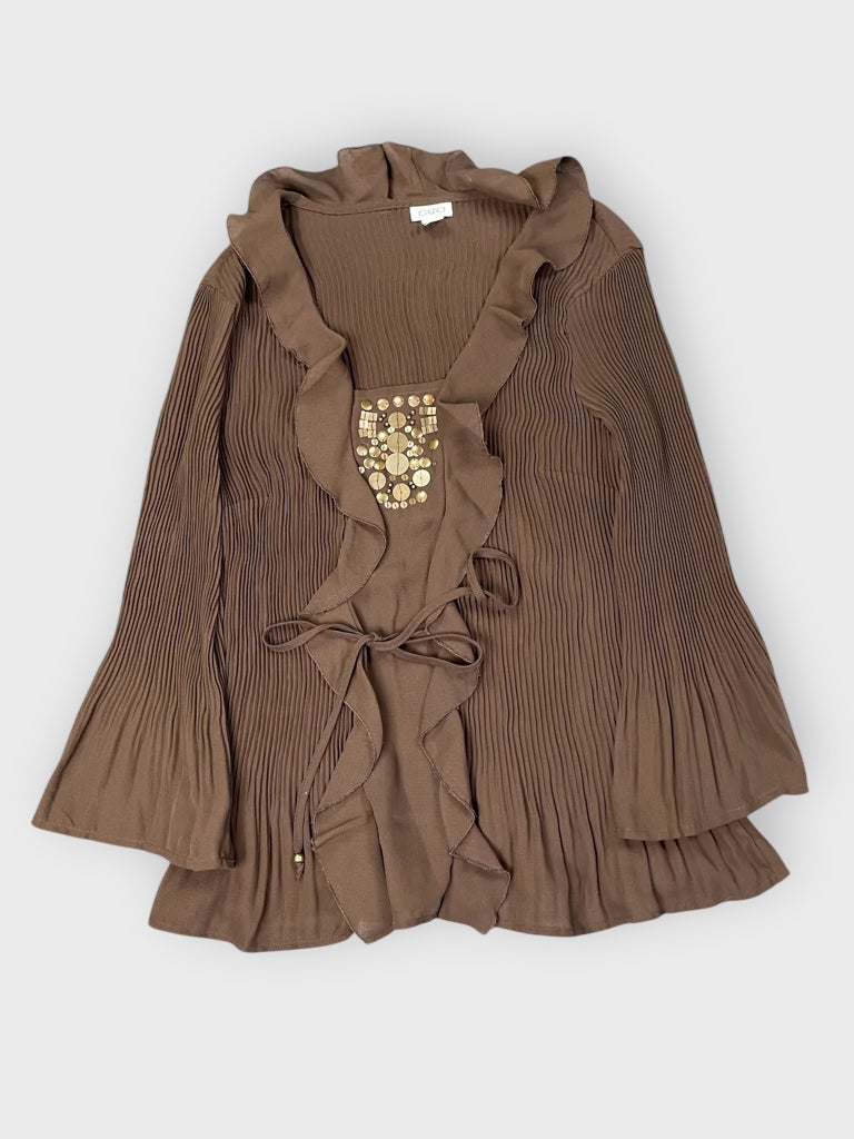 Cato Brown Elegant Dress Top (M)
