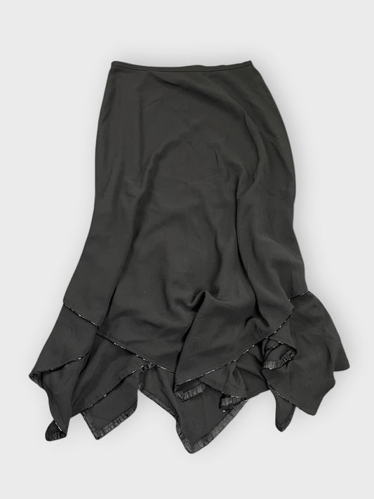 Noir Elegance High Waist Maxi Skirt (S)