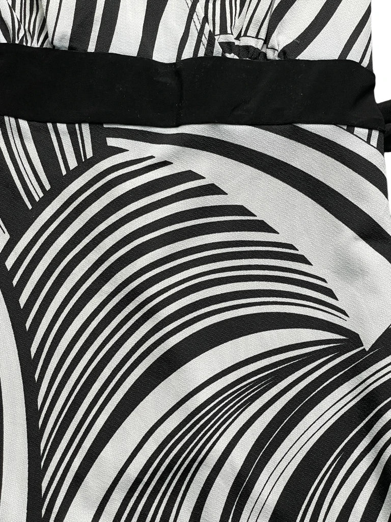 detail view, MKM Design Zebra Print Belted Asymmetric Top, vintage Y2K second hand piece