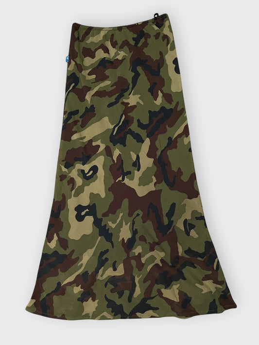 back view, Black military-inspired skirt by Forecast, vintage Y2K second hand piece