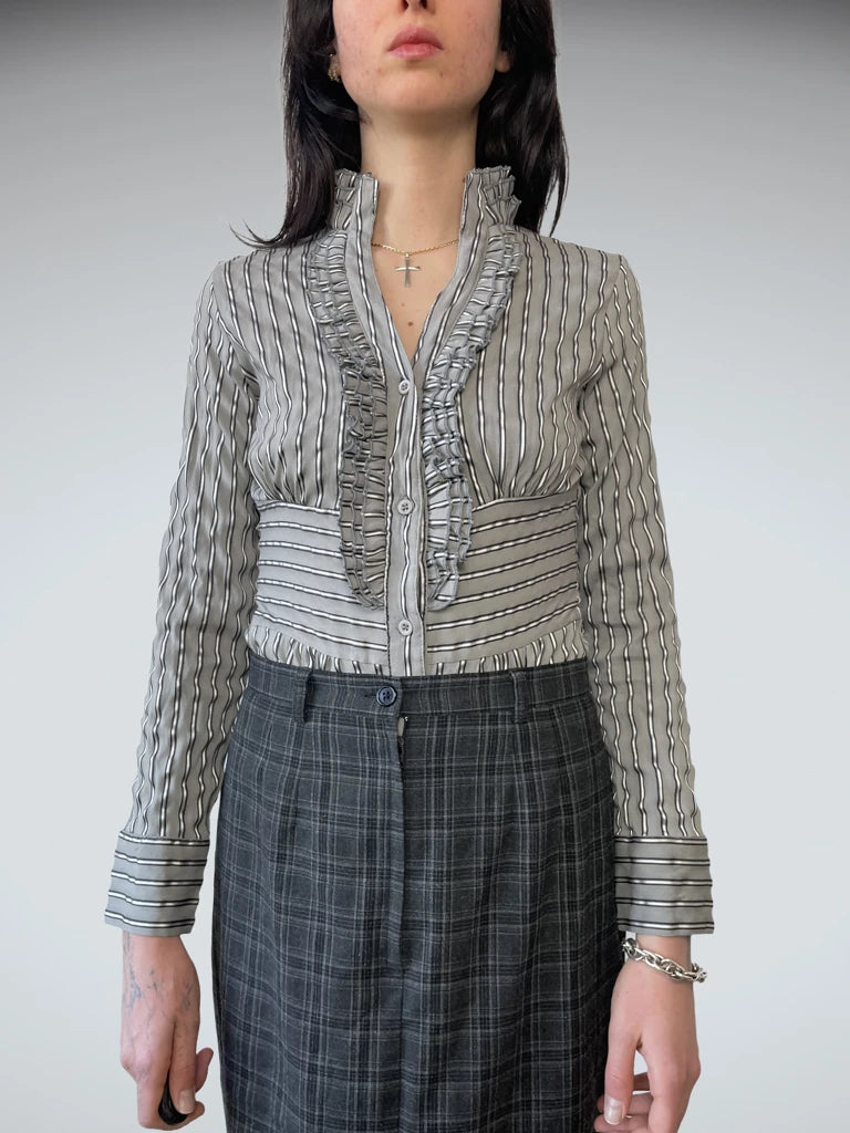 front view, Ma Shi Jie Elegant Body Shirt, vintage Y2K second hand piece