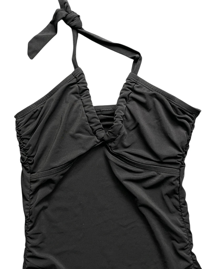 detail view, Jantzen Black Halter Bikini Style Top, vintage Y2K second hand piece, image 4