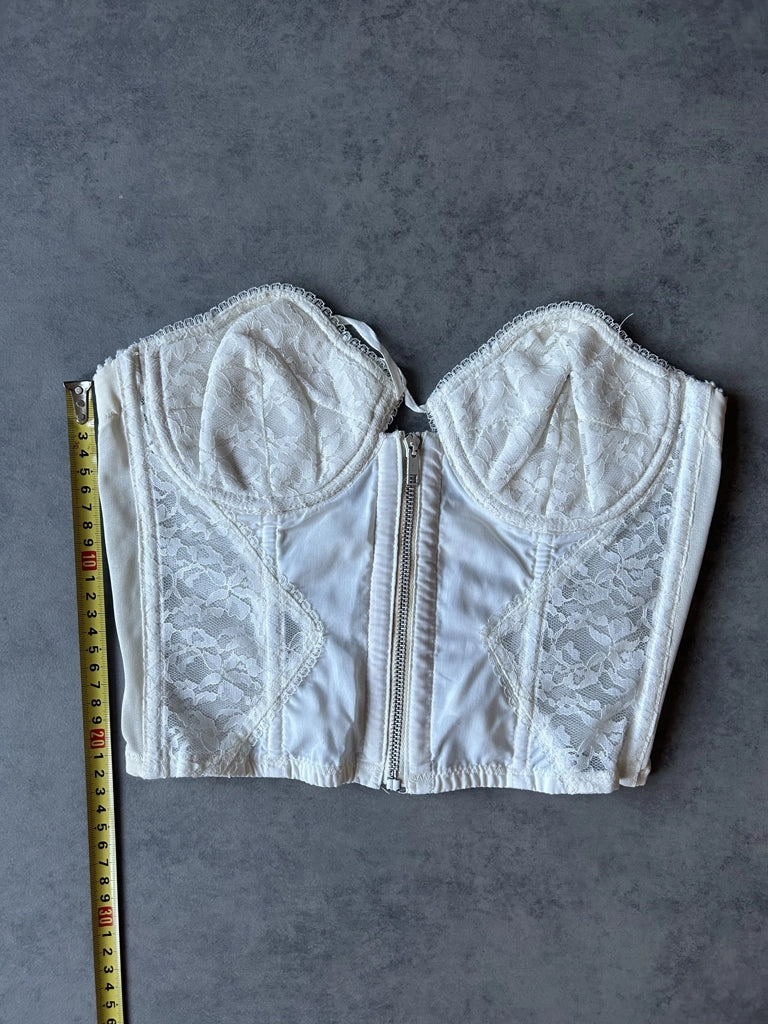 detail view, Peter Pan Y2K White Corset Top, vintage Y2K second hand piece, image 9