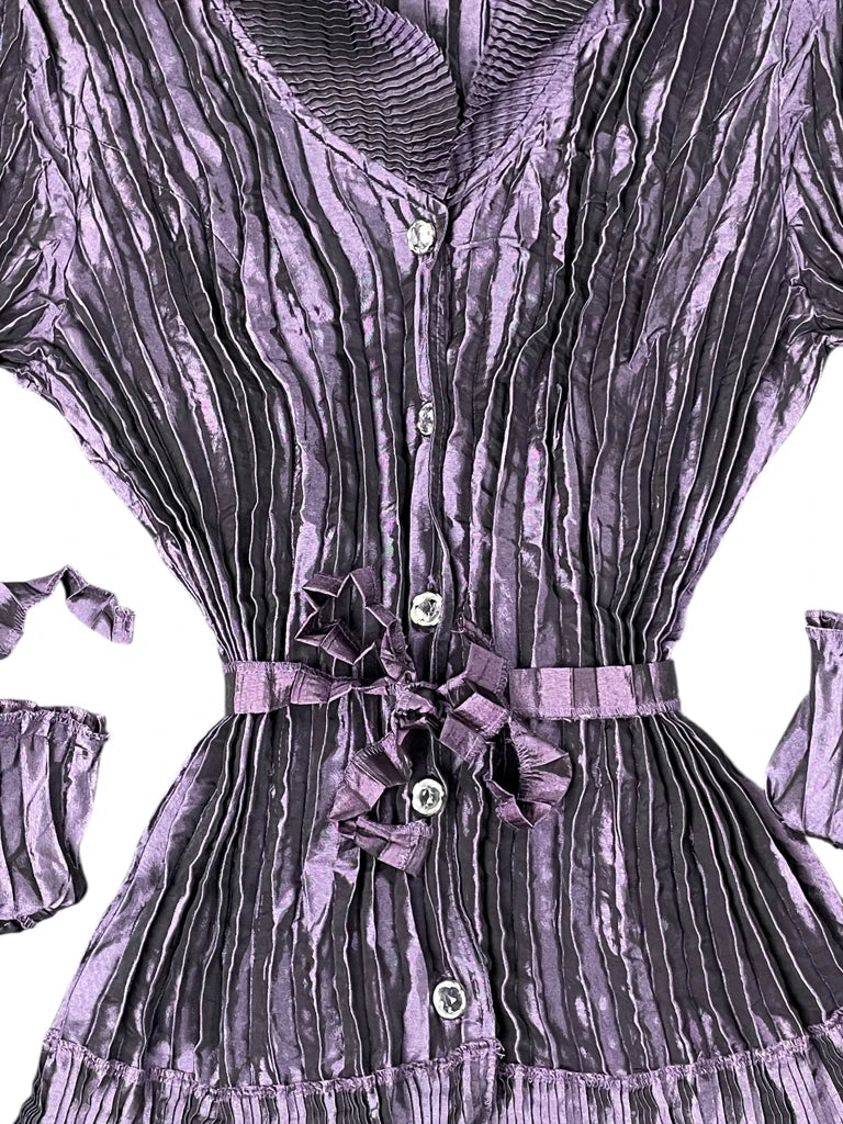 detail view, Agara Purple Elegant Dress, vintage Y2K second hand piece, image 4