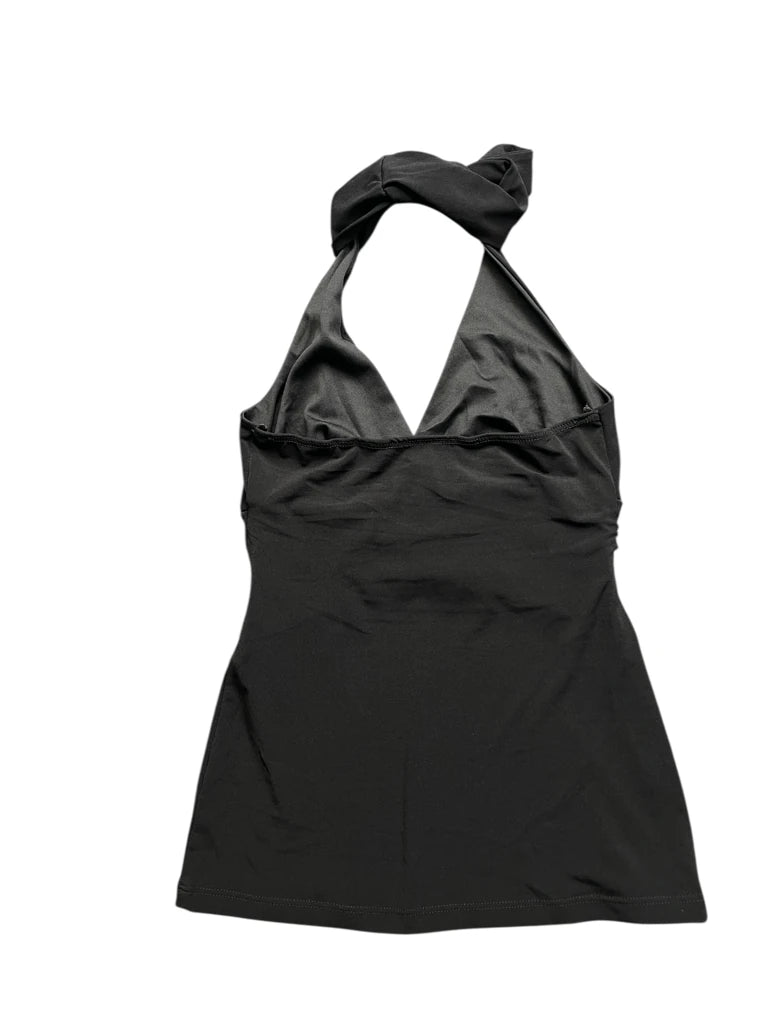 detail view, XOXO Black Halter String Top, vintage Y2K second hand piece