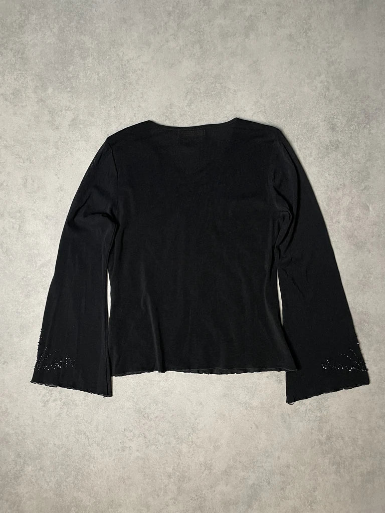 detail view, New Sensation Long Sleeve Top with Tiny Beads, vintage Y2K second hand piece, image 5