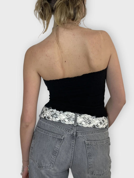 back view, Bebe Tube Top, vintage Y2K second hand piece