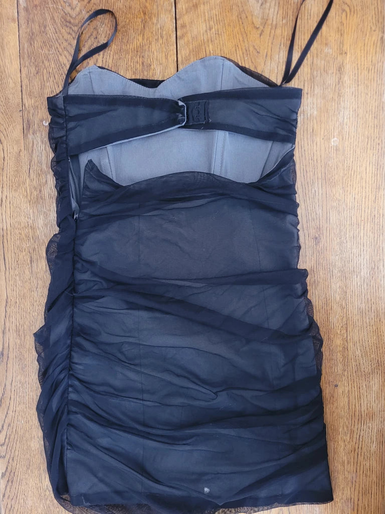 detail view, Melville Black Dress, vintage Y2K second hand piece