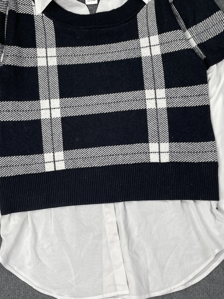 detail view, Rachel Zoe Checkered Black Sweater, vintage Y2K second hand piece, image 4