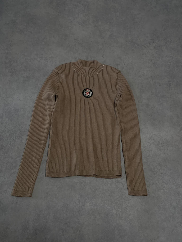 detail view, Charlotte George Beige Jumper, vintage Y2K second hand piece, image 6