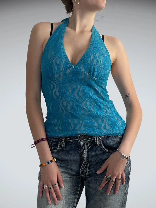 front view, Twenty One electric mermaid mood, vintage Y2K second hand piece