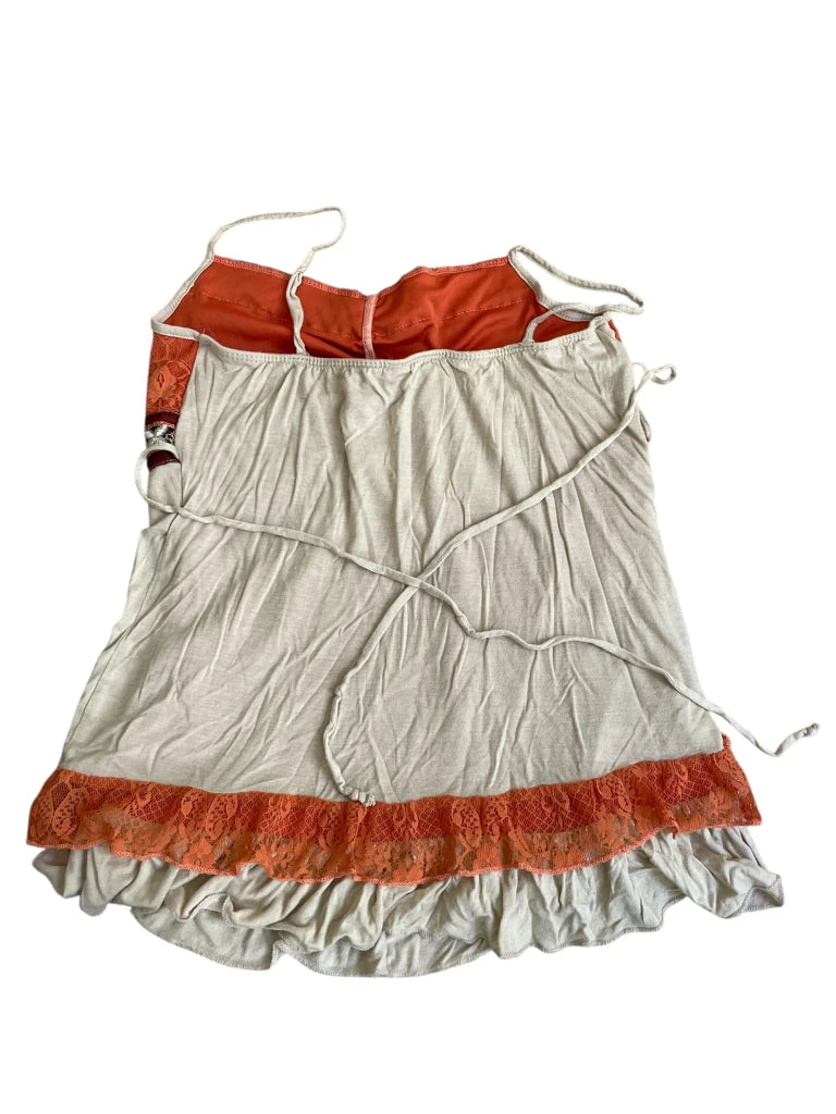 detail view, Daytrip nomadic heat – boho paisley slip, vintage Y2K second hand piece, image 6