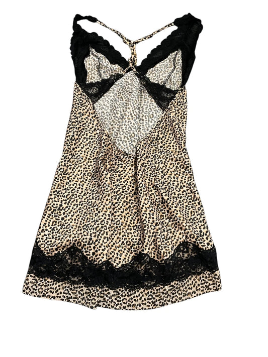 back view, Jezebel Leopard Lace Slip Top, vintage Y2K second hand piece