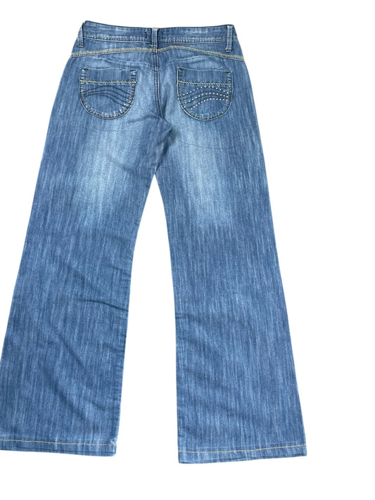 back view, Blue Flared Denim Jeans, vintage Y2K second hand piece