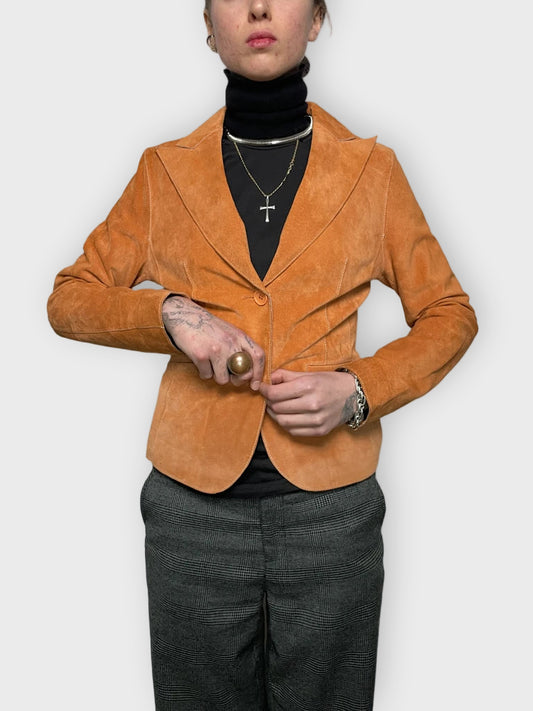 front view, Sago Real Leather Jacket, vintage Y2K second hand piece