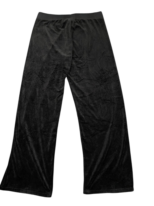 back view, Juicy Coutoure Juicy Couture Black Velour Jogging Pants, vintage Y2K second hand piece
