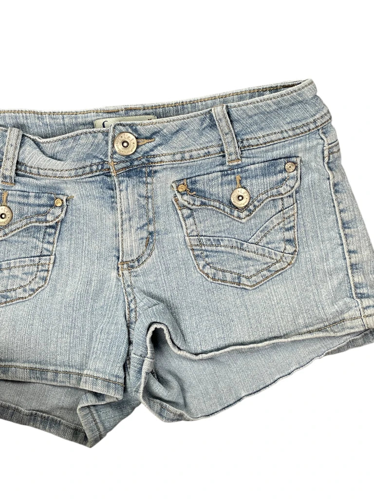 detail view, Anne Klein LEI Light Wash Vintage Denim Hotpants, vintage Y2K second hand piece, image 6