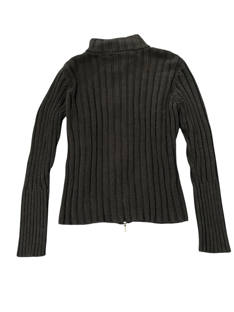 detail view, Black Axcess Zip Cardigan, vintage Y2K second hand piece, image 4