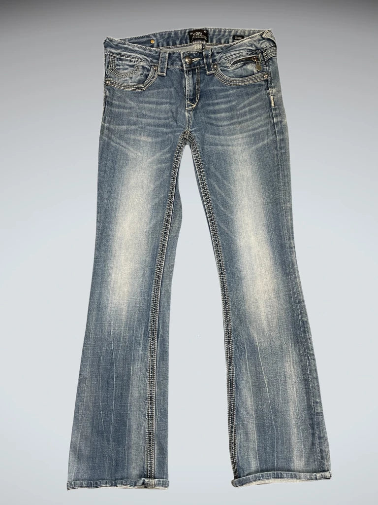 front view, Rerock Blue Denim Pants, vintage Y2K second hand piece
