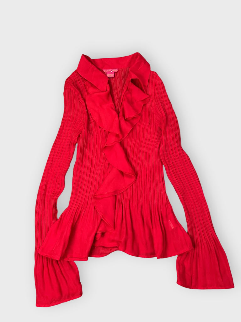 front view, Sunny Leigh red dress top, vintage Y2K second hand piece
