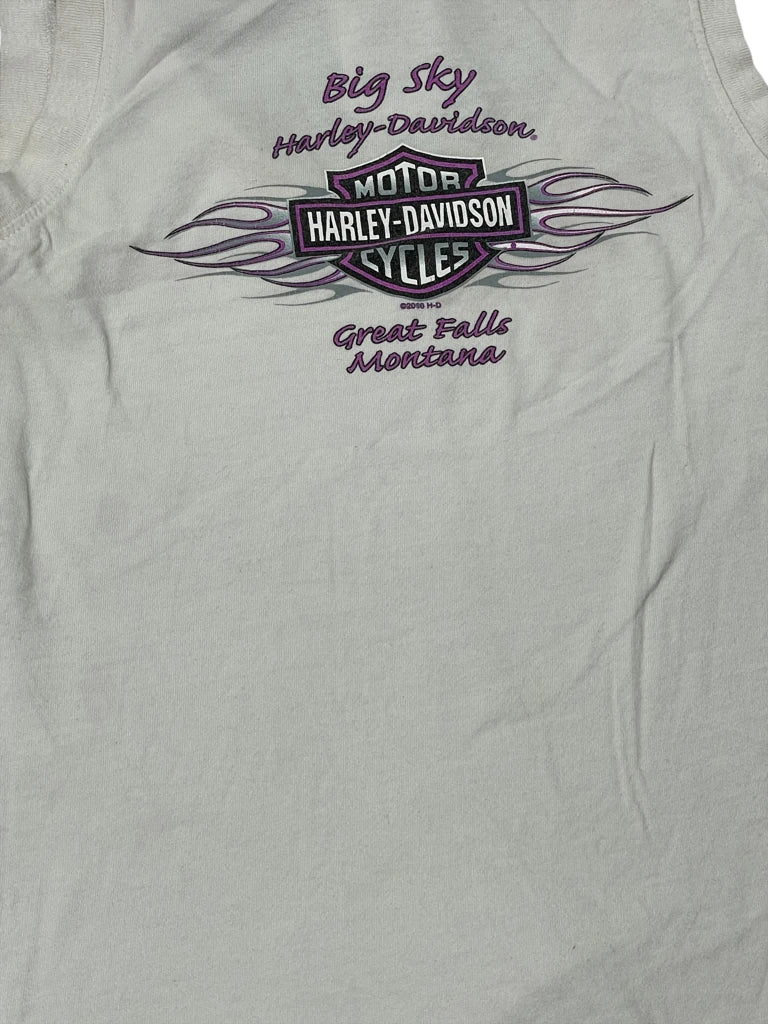 detail view, Harley-Davidson Pastel Flame Harley Tank Top, vintage Y2K second hand piece