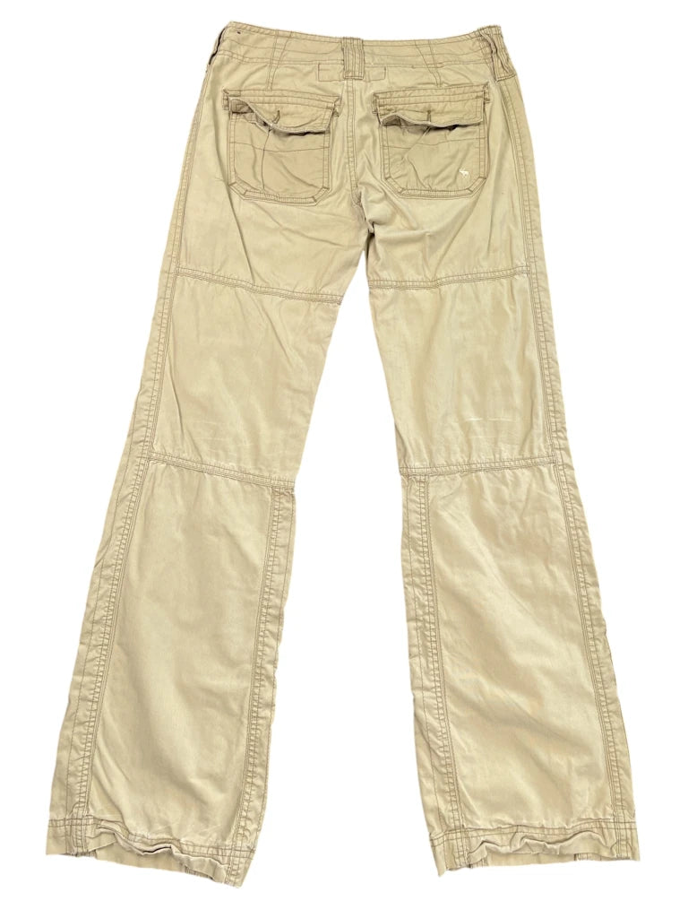 detail view, Abercrombie Olive Green Straight-Leg Cargo Pants, vintage Y2K second hand piece