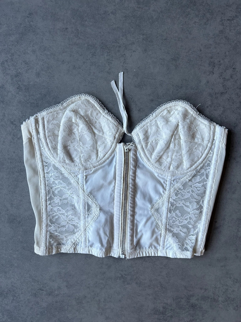 detail view, Peter Pan Y2K White Corset Top, vintage Y2K second hand piece, image 6