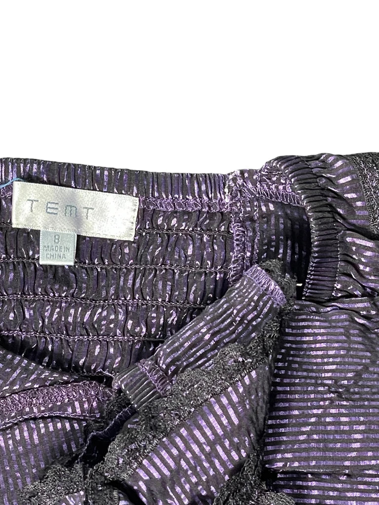 detail view, Temt Ruffled Metallic Purple Top, vintage Y2K second hand piece, image 5