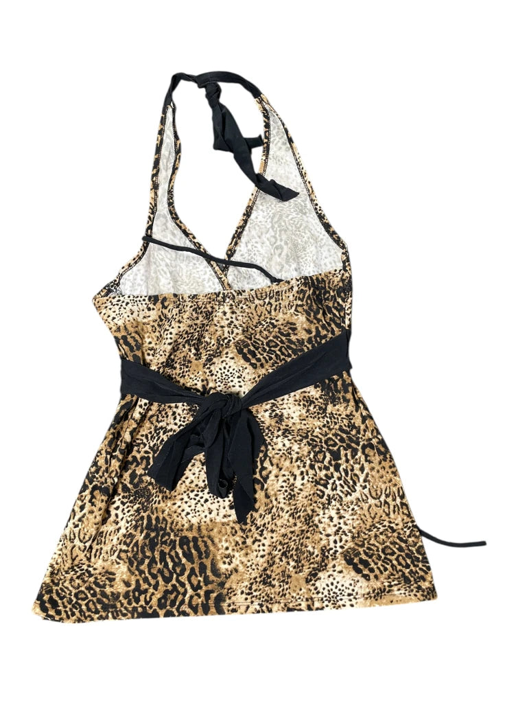 detail view, Ripe Leopard Wrap Halterneck, vintage Y2K second hand piece, image 5