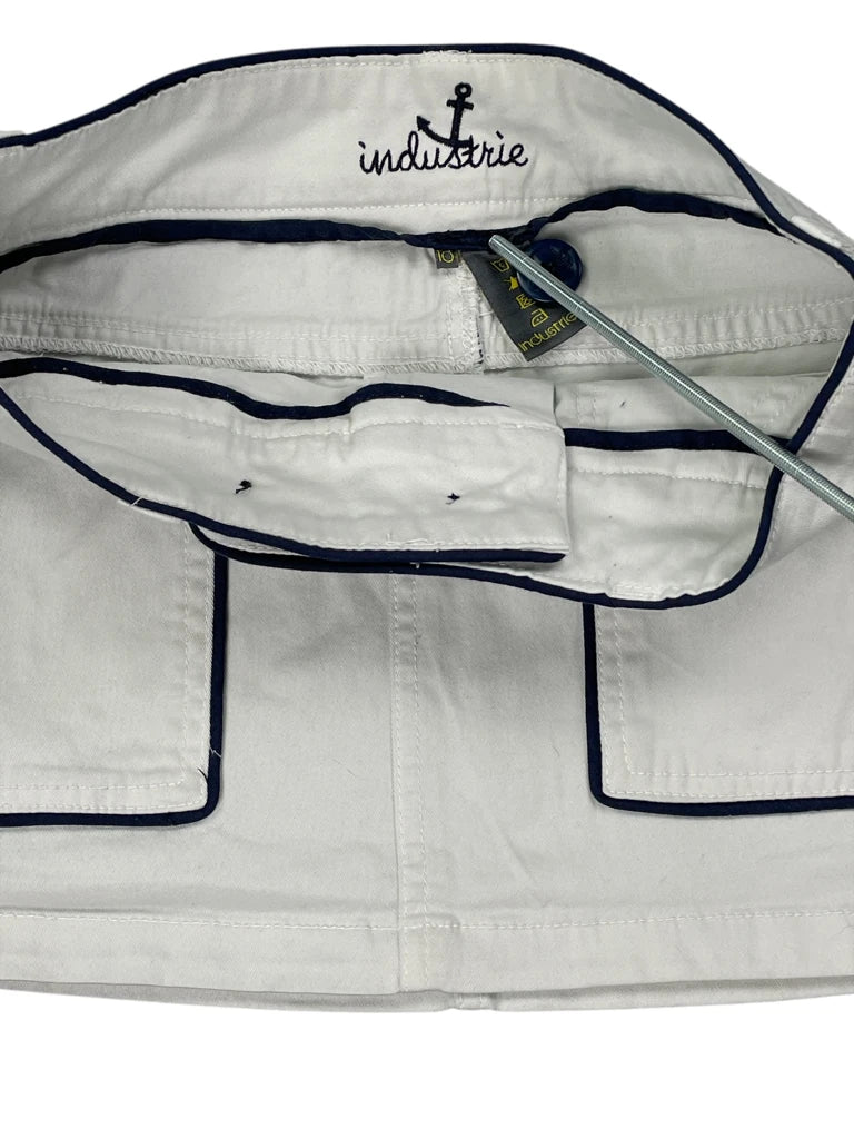 detail view, Industrie Nautical Button Trim White Mini Skirt, vintage Y2K second hand piece, image 4