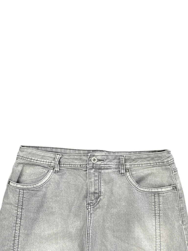 detail view, Cato Light Grey Maxi Denim Skirt, vintage Y2K second hand piece, image 6