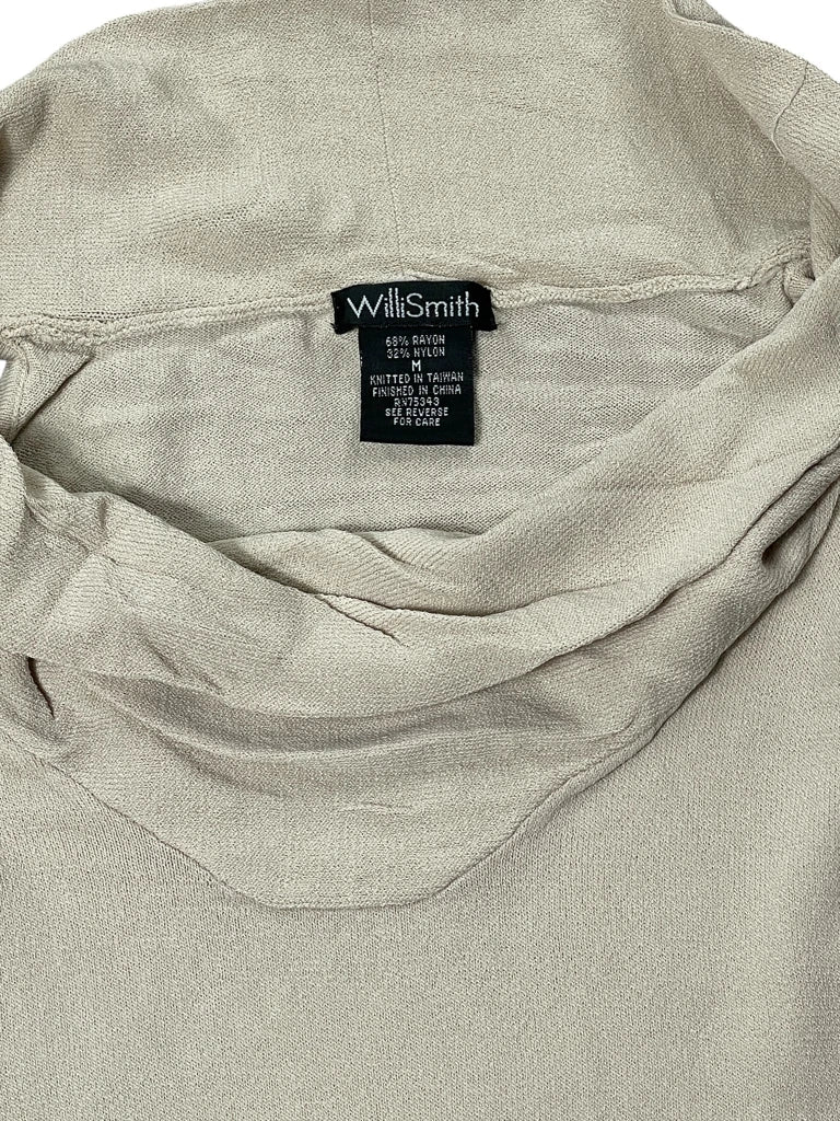 detail view, Willi Smith Ivory High Neck Minimalist Top, vintage Y2K second hand piece, image 4