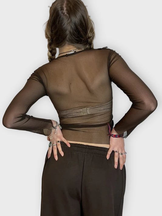 back view, Zapping Long Sleeve Shirt, vintage Y2K second hand piece