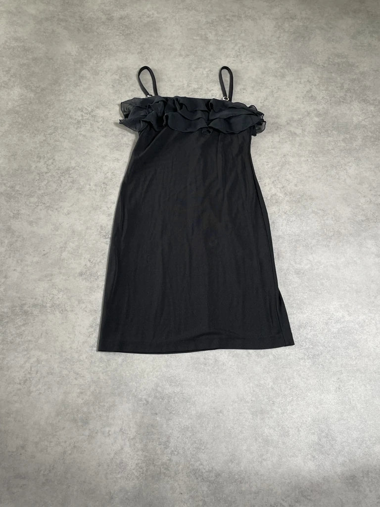 detail view, J. Ribhoff black dress, vintage Y2K second hand piece, image 6