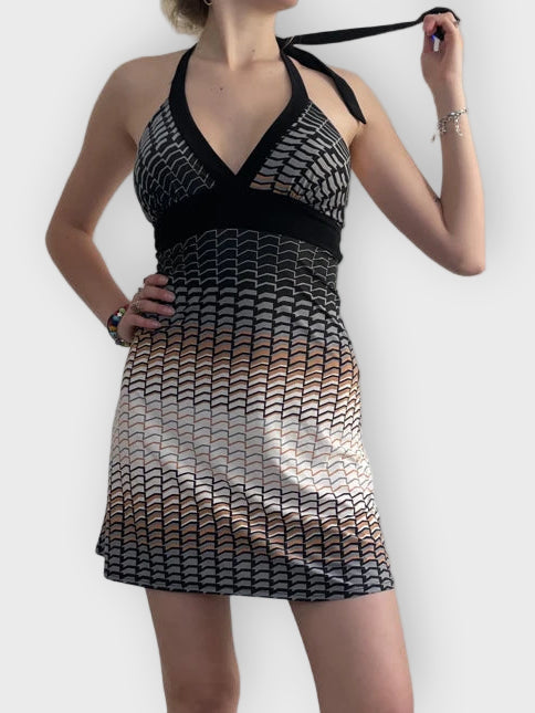 Pixel Dusk – Gradient Mesh Dress (S)