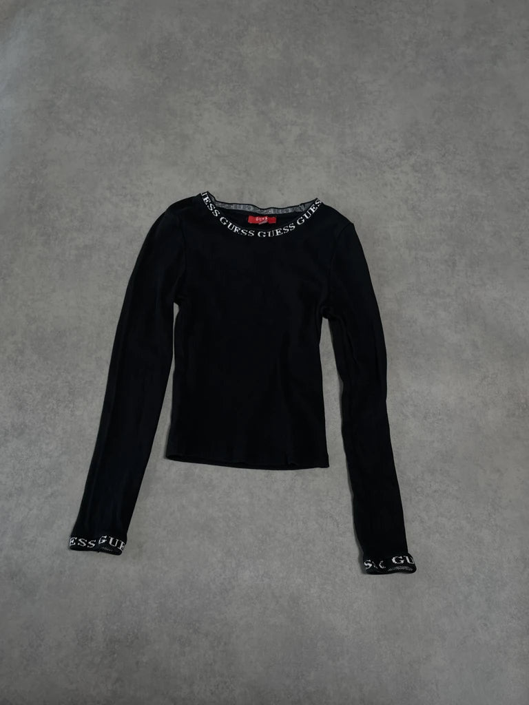 detail view, Guess Long Sleeve Top, vintage Y2K second hand piece, image 6