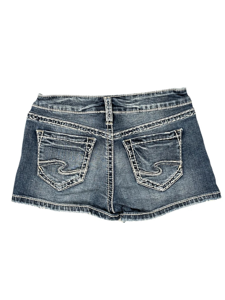 back view, Silver Jeans Dark Wash Mini Hotpants, vintage Y2K second hand piece