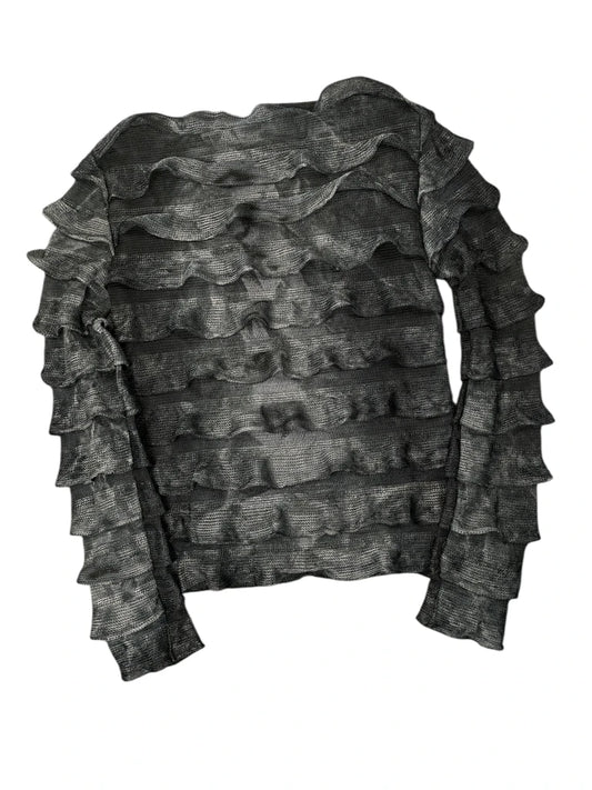 back view, Treadle Crinkled Texture Black Tank, vintage Y2K second hand piece