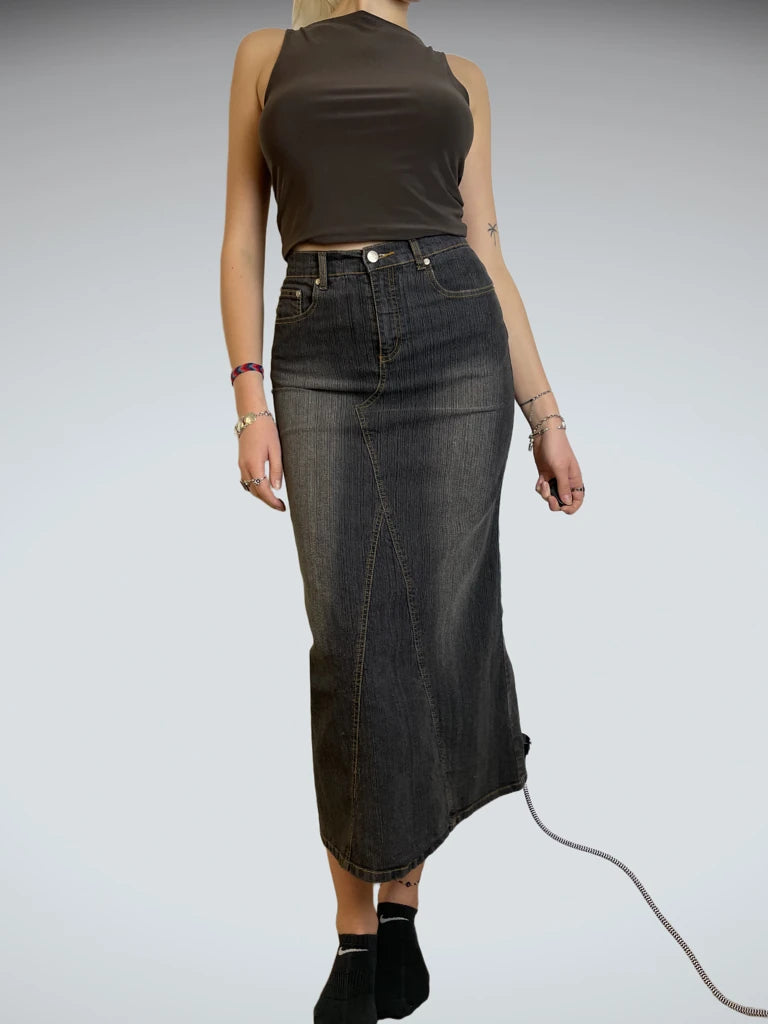 front view, Last Girl Denim Skirt, vintage Y2K second hand piece