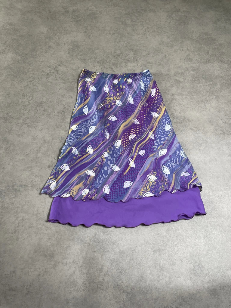 detail view, liola purple mesh skirt, vintage Y2K second hand piece, image 6