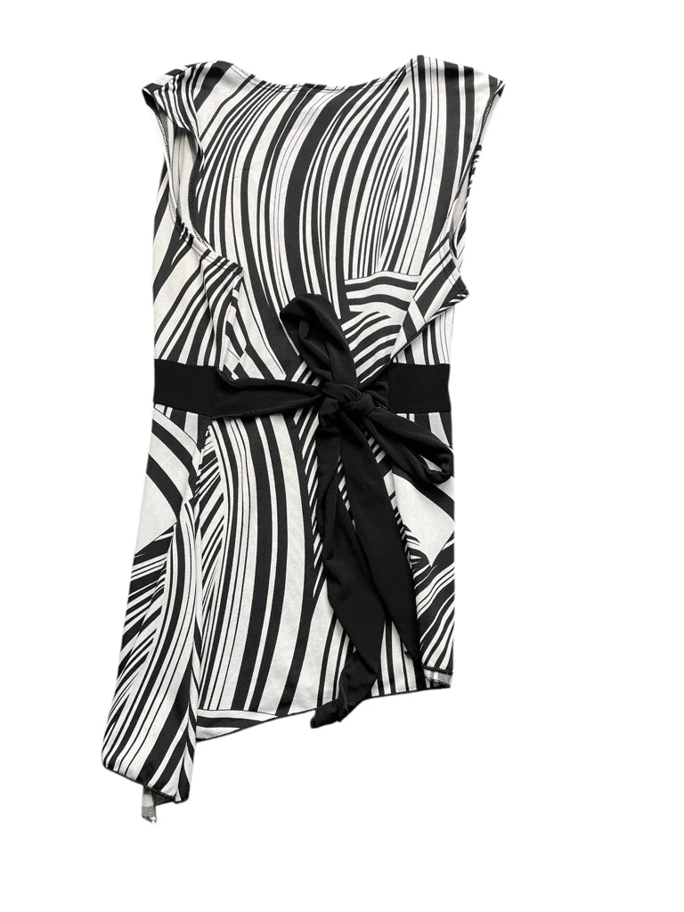 back view, MKM Design Zebra Print Belted Asymmetric Top, vintage Y2K second hand piece